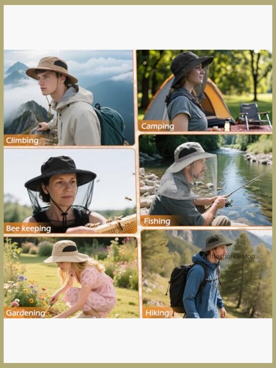 Fishing Hat with Hidden Mosquito Net Bug Net Veil Sun Protection main image 2